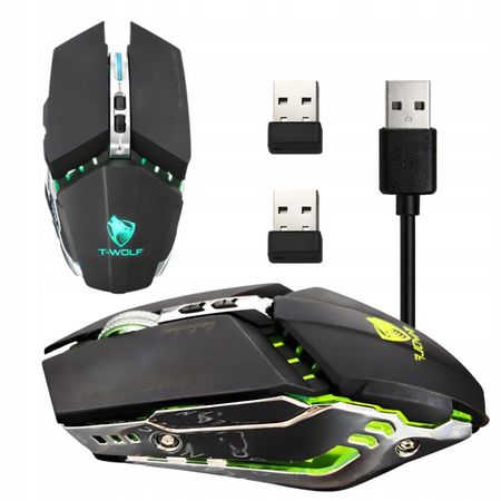 Myszka bezprzewodowa do komputera gamingowa usb podświetlenie led rgb
