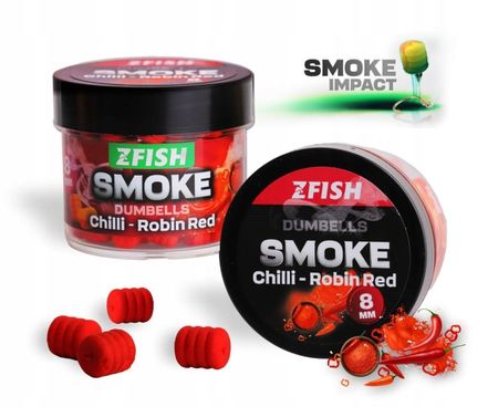 Dumbells smużący Zfish Smoke Pop-up 8mm Chilli Robin Red 2284