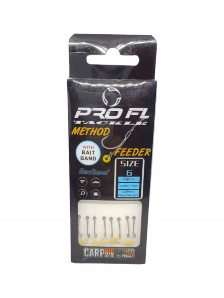 Haczyki Method Feeder PRO FL R.6 z gumką 64-65252