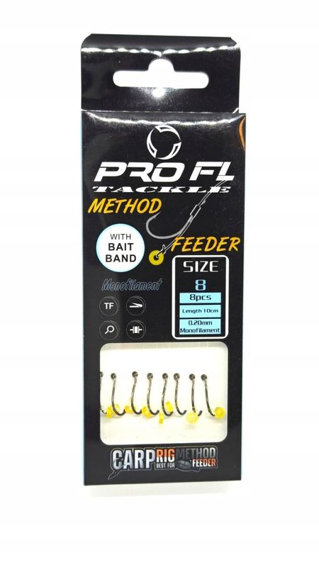 Haczyki Method Feeder PRO FL R.8 z gumką 64-65269