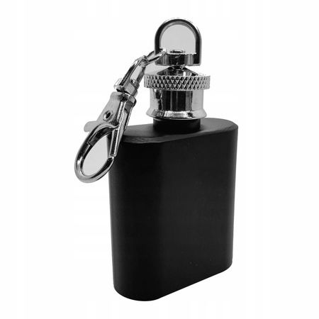Mini piersiówka metalowa czarna brelok 30 ml 6-2992