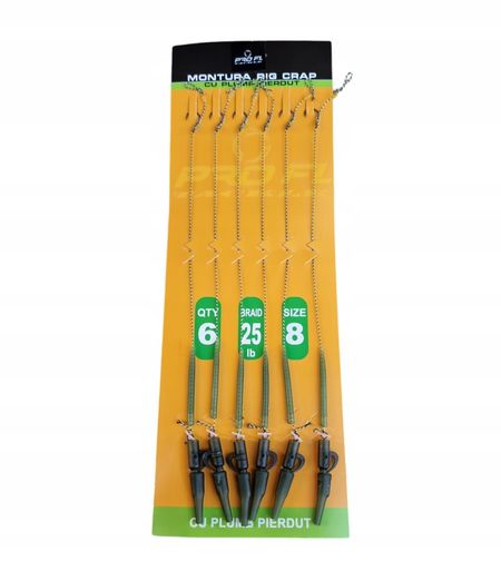 Przypon karpiowy z klipsem 6 szt hak 8 64-25584