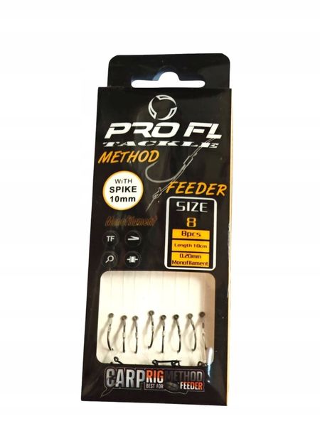 Przypony METHOD FEEDER teflonowe haki 8 z igłą na żyłce 0,20 64-65160