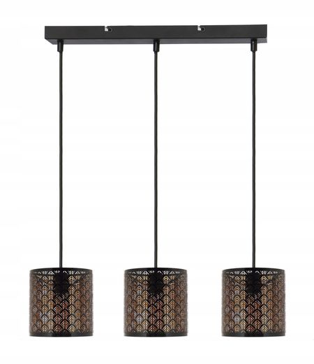Reality Tuluza - lampa wisząca 3 płomienna czarna. 3xE27 340503-02