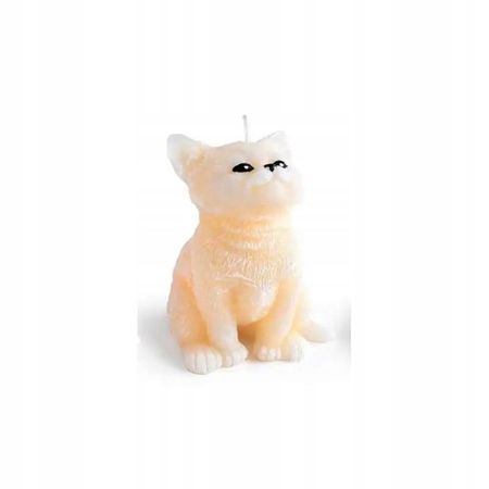 Świeca Figurka ANIMALS KOT 10x15cm kremowa parafinowa BC2799