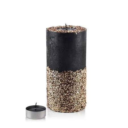 Świeca walec diament 120x240 czarno złota TCM8702