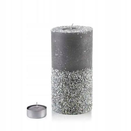 Świeca walec diament 120x240 szary TCM8689