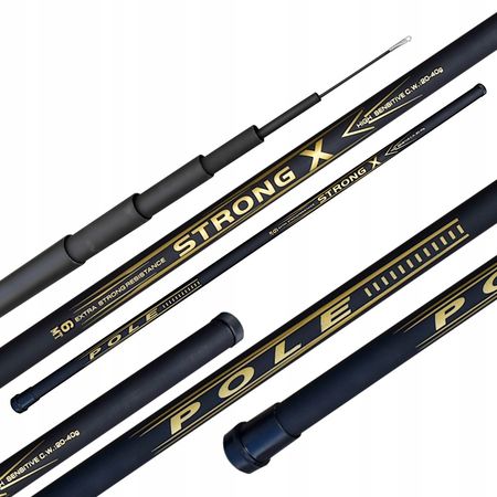 Wędka POLE BAT na spławik STRONG X 600 wyrzut 20-40 g 6 m CZARNY