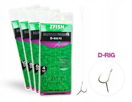 Zfish Przypon Method Feeder D-Rig 10 cm 5 szt. Rozmiar 6 7739