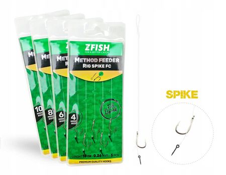 Zfish Przypon Method Feeder Rig Spike FC 10 cm 5 szt. Rozmiar 4 4516